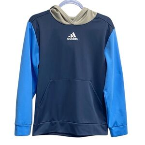 Adidas Colorblock Performance Hoodie Blue & Gray‎ | Youth L (14/16)